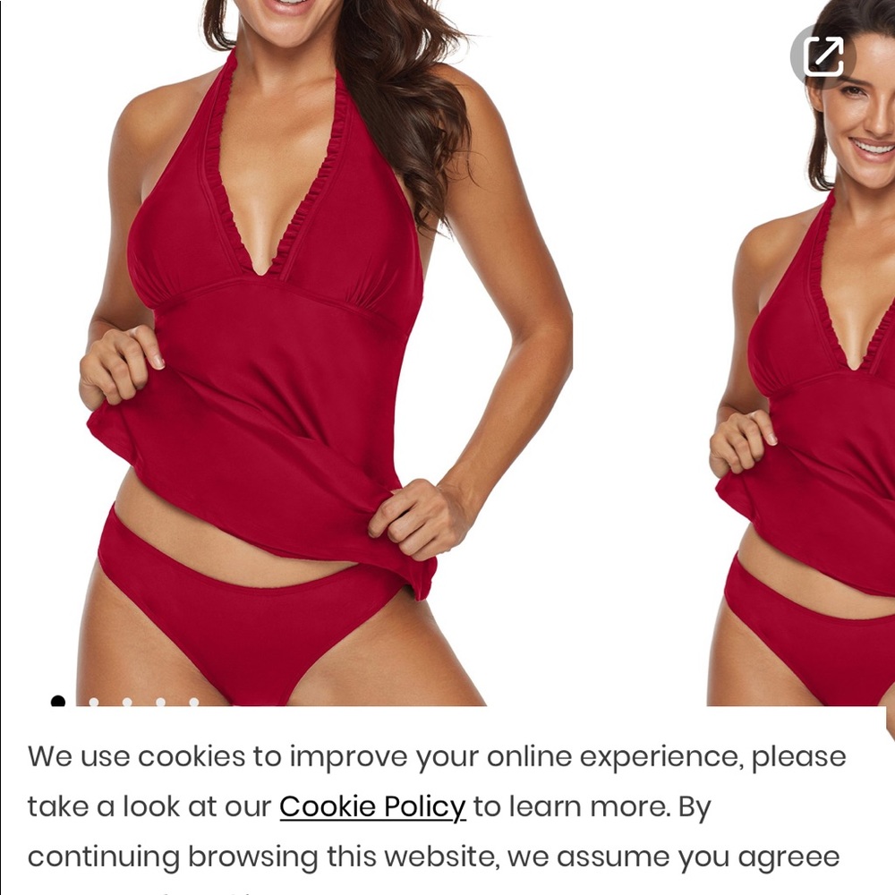 Ruffle halter tankini bathingsuit